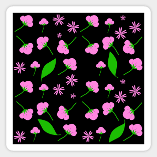 Pink Floral Blooms Pattern Sticker